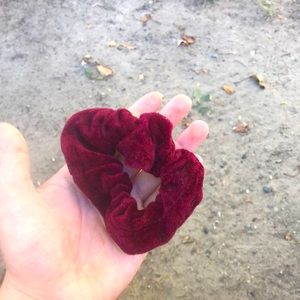 This is a velvet red Scrunchie